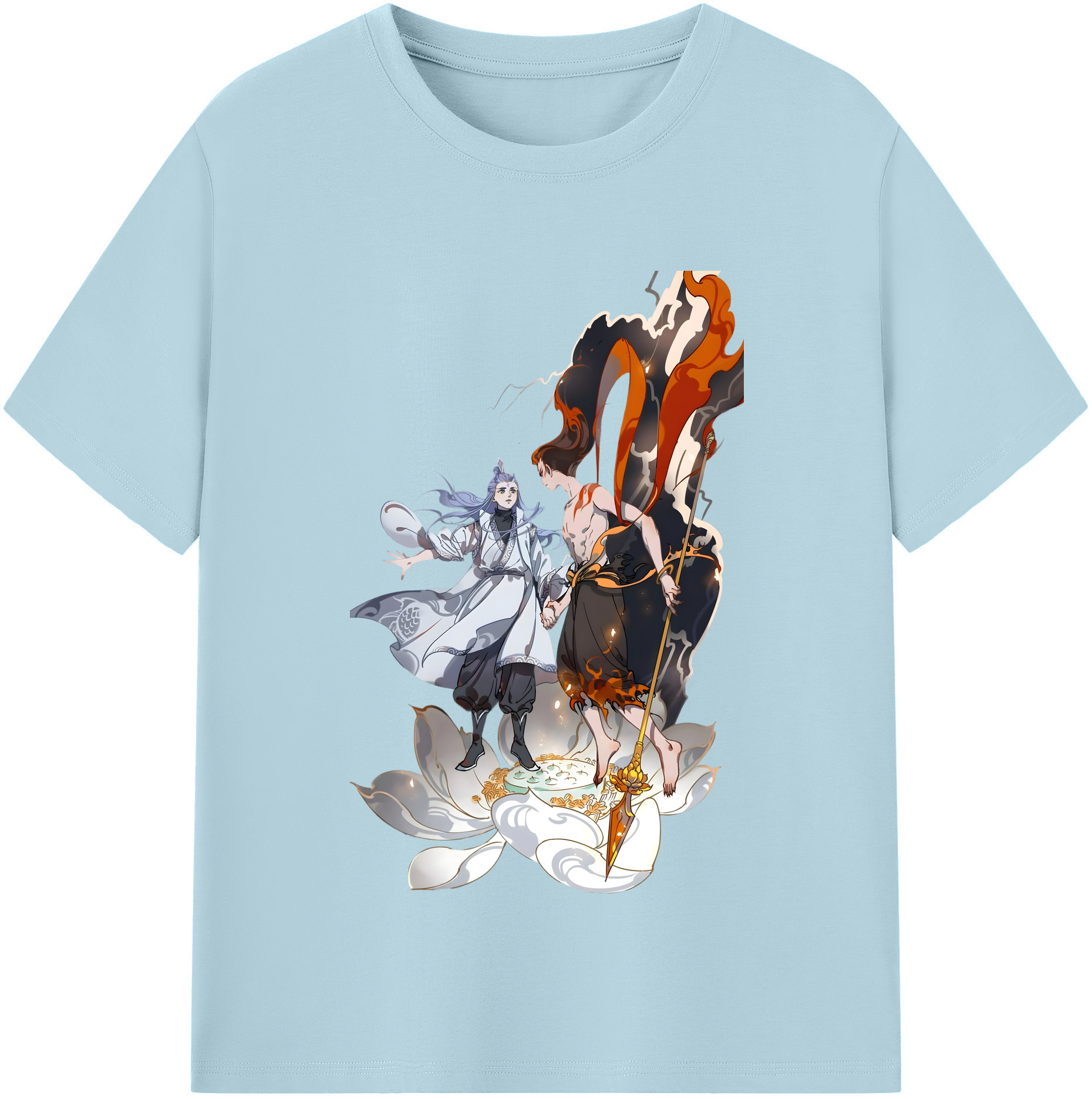 （画像用） Ne Zha 2 ナタ 魔童の大暴れ 綿100％半袖Tシャツ（フロントプリント）